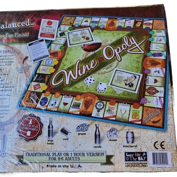 NEW sealed Wine Opoly Boardgame Trading game with a fun Finish - Picture 1 of 9